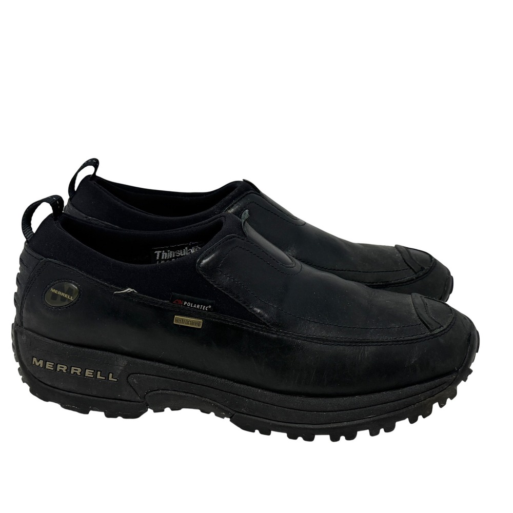 Merrell Polar Moc Waterproof Slip On Shoes Insulated Black Men's 12